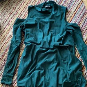 blue thigh length dress